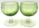 Set/4 Secla Vintage Green Glass Goblets
