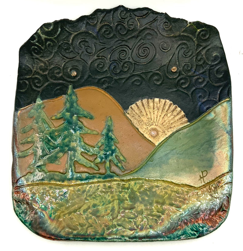 Handmade Raku Pottery Plate