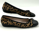 PAUL MAYER Black Tan Leopard Suede Cap Toe Low Heel Wedges 7