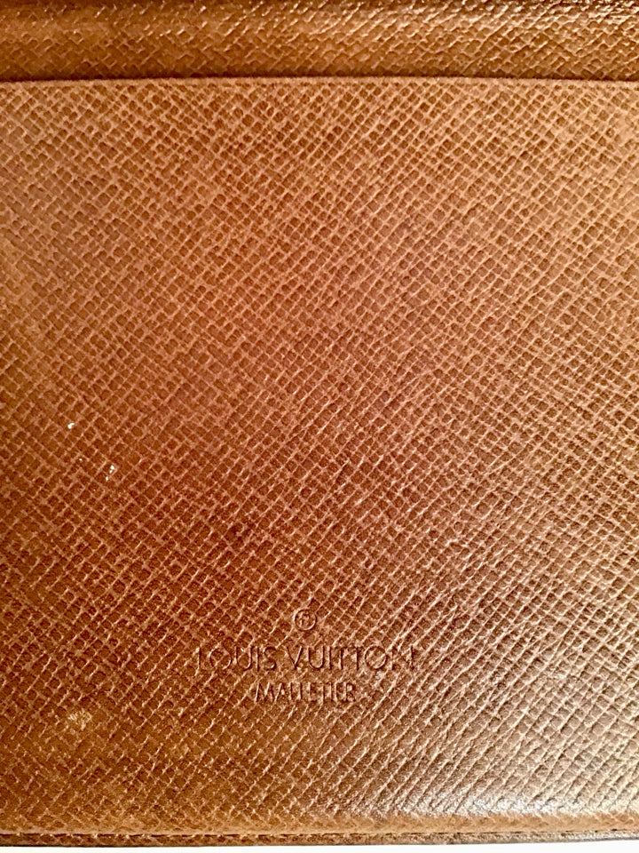 LOUIS VUITTON Vintage Brown Monogrammed Checkbook Cover