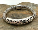 Sterling Bali-Style Woven Wheat-Style Chain Bracelet