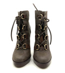 TORY BURCH Brown Colorblock Leather Lawson Stiletto Booties 9
