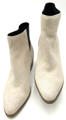 DOLCE VITA Ecru Suede Black Elastic Cyndie Ankle Boots 6.5