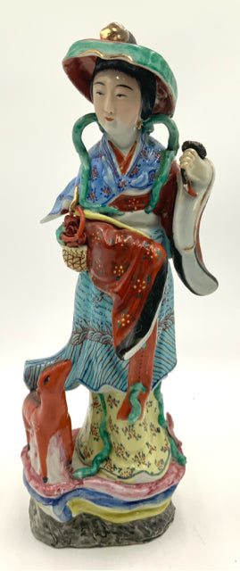Vintage Chinese Ceramic Woman with Hat