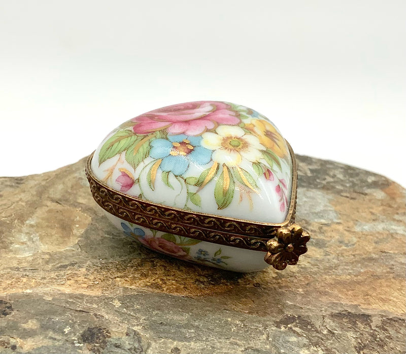 Limoges Heart Porcelain Trinket Box