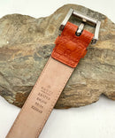 GUCCI Orange Leather Debossed Signature Belt 90cm