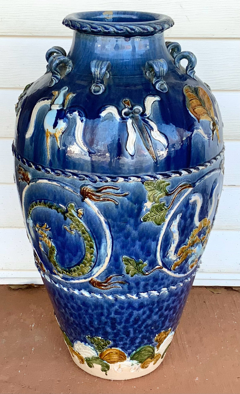 Chinese Water Jar with Blue Glaze AS-IS