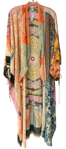 FREE PEOPLE Multi Color Sheer Patchwork Keeping up with the Kimono Duster