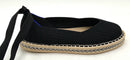 ROTHY'S Black Knit Boardwalk Lace Up Espadrille Flats 7.5