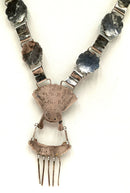 Zuni Sterling/Turquoise/Mother of Pearl/Coral Sunface Necklace