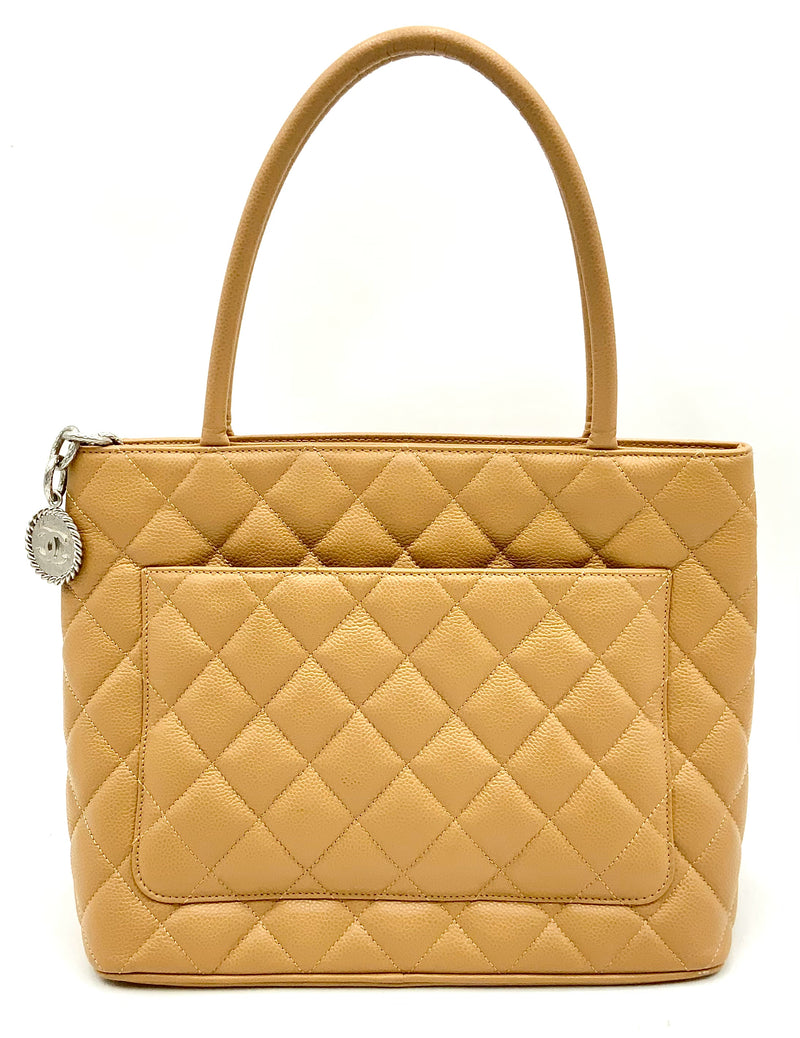 CHANEL Camel Caviar Leather CC Medallion Tote 2006-2008