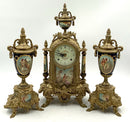 Signed Franz Hermle Lancini Imperial Mantel Clock With Garniture