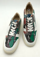 Vaneli White Leather Multi Snake Print Vispy Sneakers 8