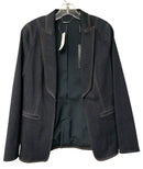 E TAHARI Indigo Denim w/Tan Topstitching "Lorelei"Jacket