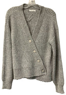 DESIGN HISTORY Grey/Lurex w/Rhinestone Buttons L/S Sweater