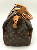 LOUIS VUITTON Vachetta Leather Trim Monogram Canvas Speedy Bag
