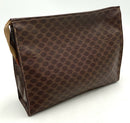 CELINE Vintage Brown Macadam Coated Canvas Zippered Pouch