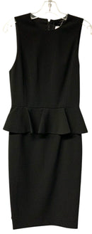 ALICE & OLIVIA Black Crepe Peplum S/L Dress