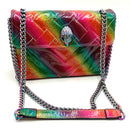 KURT GEIGER Rainbow Shimmer Patent Leather Kensington Chain Strap Bag
