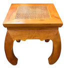 Asian Style Occasional Table with Rattan Inset