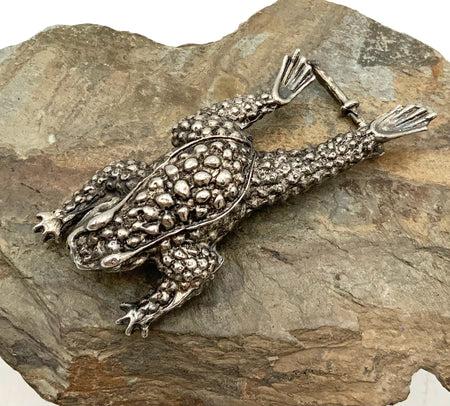 BARRY KIESELSTEIN-CORD Vintage Sterling Silver Frog Belt Buckle