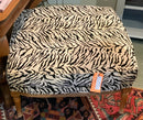 Baker Square Ottoman with Zebra Upholstery