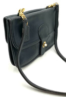 COACH Vintage Navy Leather Two Way Turnlock Shoulder Bag