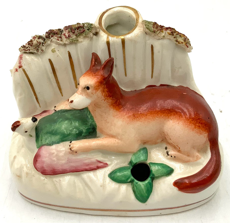 Antique Staffordshire Pen Holder