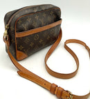 LOUIS VUITTON Vintage Monogram Canvas Leather Trim Crossbody Bag