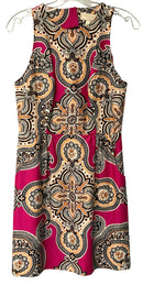 MOULINETTE SOEURS Orange/Pink/Black/White Medallion Print S/L Dress