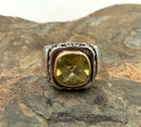Sterling & Peridot Ring w/18kt Gold Accents