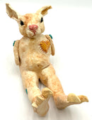 Pottery Rabbit with Stitched Heart