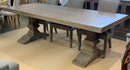 Gray Wood Trestle Dining Table