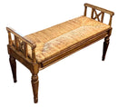 Ethan Allen Carved Wood Bench