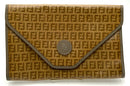 FENDI Vintage Taupe & Brown Zucca Print Coated Canvas Envelope Clutch