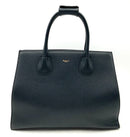 MONCRIEF Black Grained Leather Top Handle Satchel