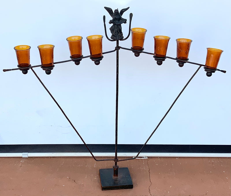 Jan Barboglio Candelabra with Angel Motif-AS-IS