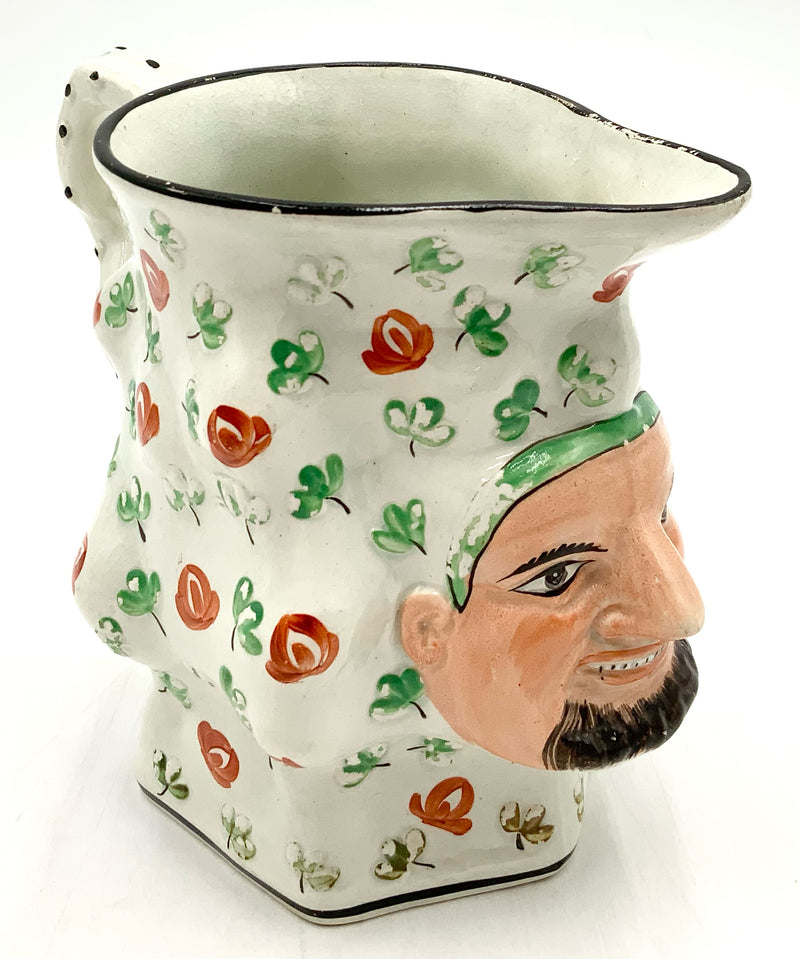 Antique Staffordshire Porcelain Face Jug