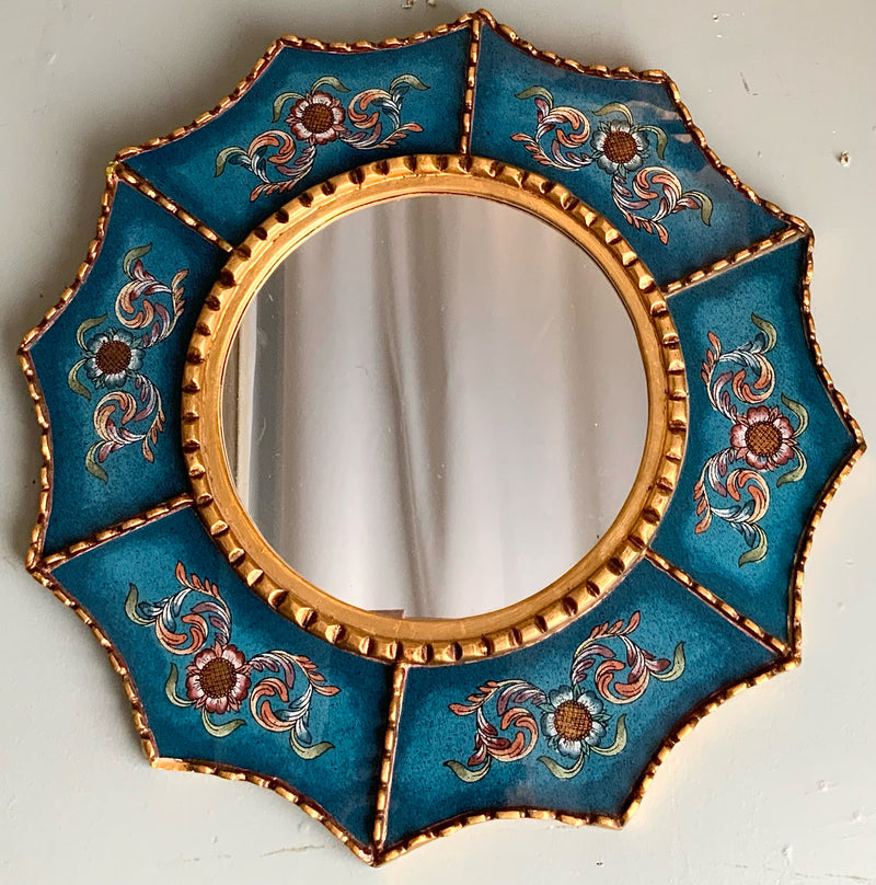 Italian Reverse Painted Glass Mirror