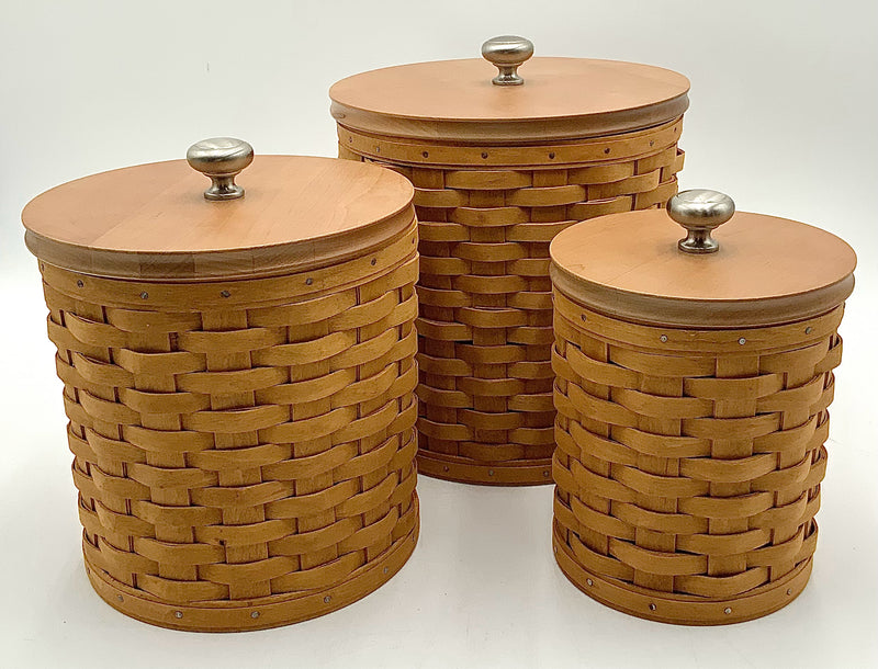 LONGABERGER 3pc Canister Set