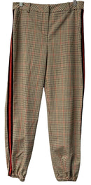 TRINA TURK Brown/Multi Academia Plaid Varsity Stripe Joggers