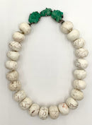 LIZETTE CHALELA Sterling, Natural Emerald & Howlite Necklace