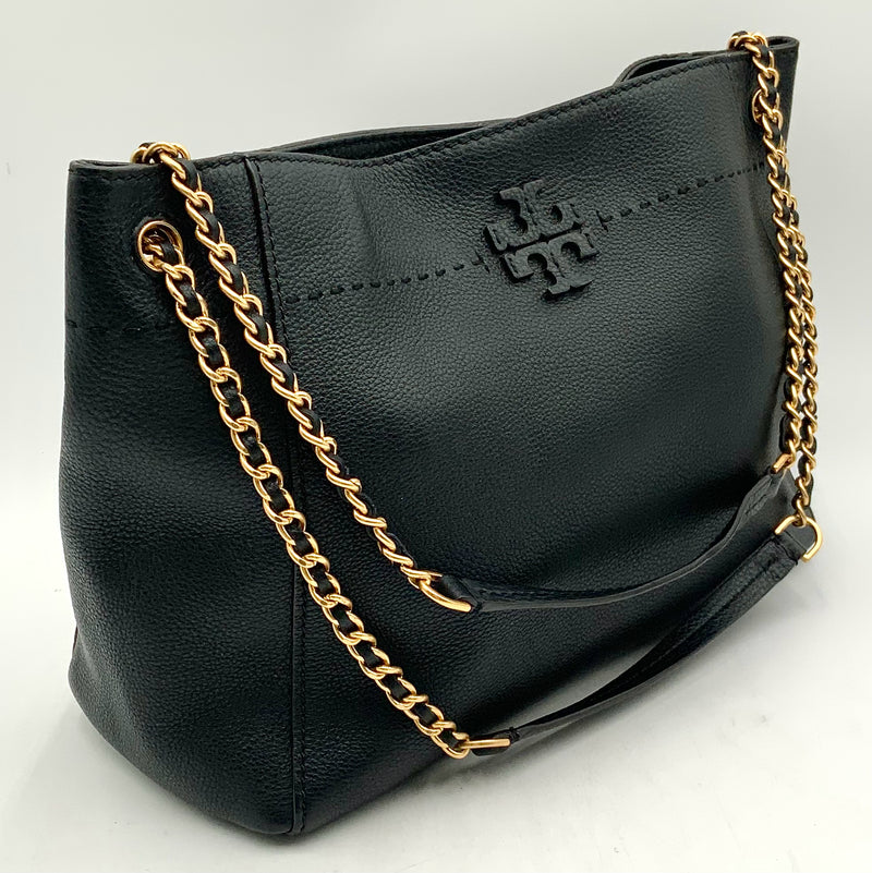 TORY BURCH Black Leather McGraw Chain Bag