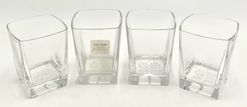 Set/4 KATE SPADE for Lenox Noel Square Old Fashioned Glass