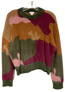 TRIBAL Green/Pink/Rust Abstract L/S Sweater