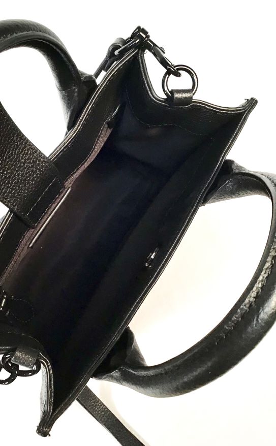 REBECCA MINKOFF Black Leather Megan Mini Crossbody