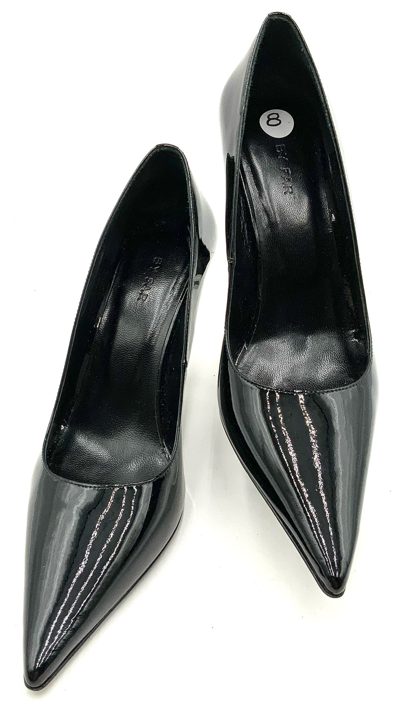 BY FAR Black Patent Leather Viva Pumps 8