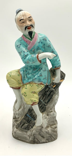 Vintage Chinese Ceramic Man Sitting Figure