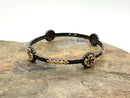 FREIDA ROTHMAN Gunmetal-Tone Metal & CZ Cross-Style Bangle Bracelet