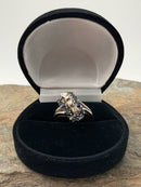 10kt Gold, Diamond & Sapphire Waterfall Style Ring